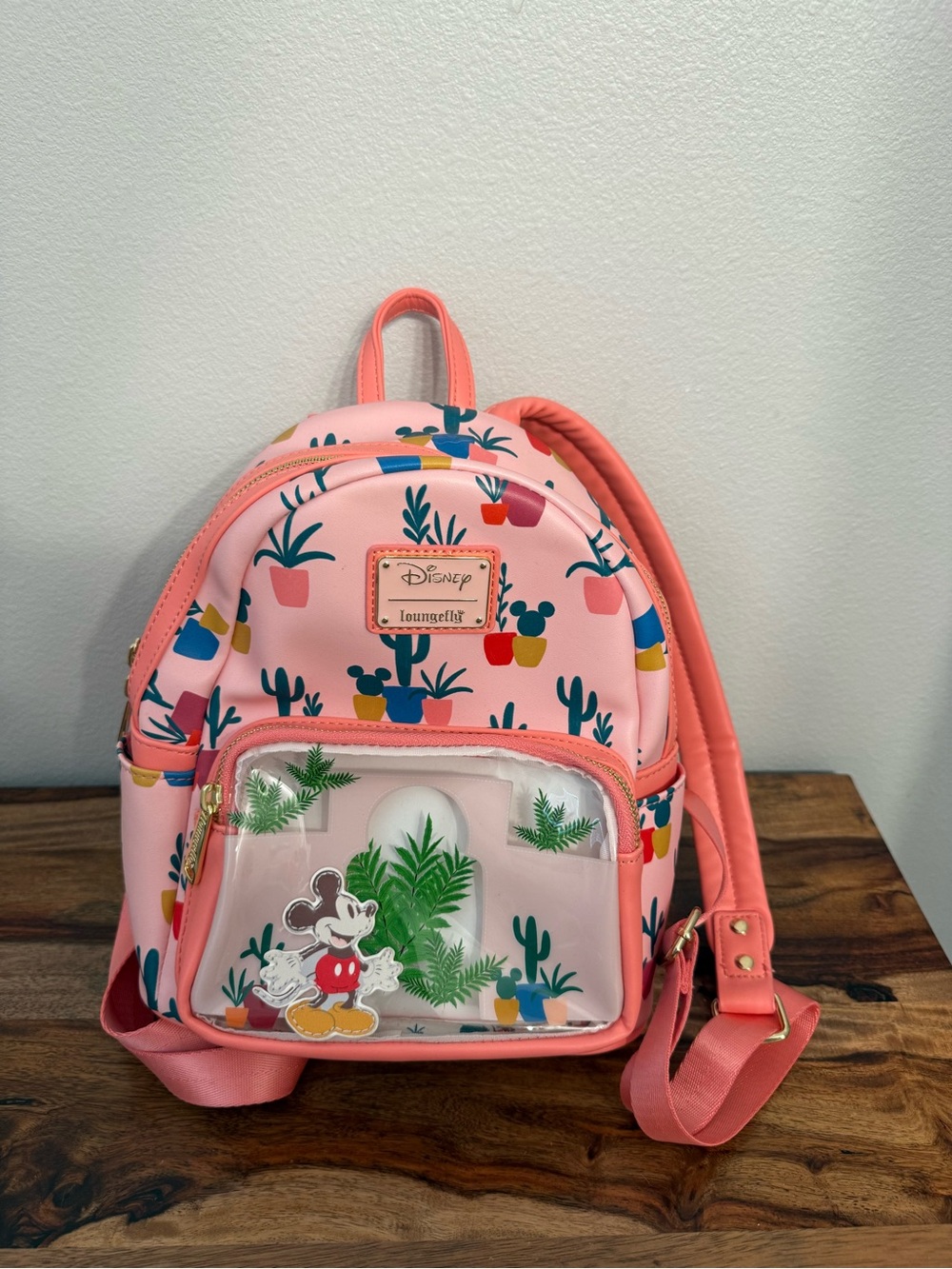 Loungefly Disney Mickey Pink Cactus Backpack - NEW, Never Used